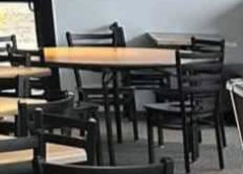 Large folding tables with metal legs