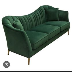 Luxury Emerald Green 3 Piece  Velvet Sofa  Set