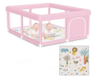Hiaksedt Baby Playpen with Mat 50"x50" Baby Girl Play Pen for Babies
Playpen, Pink