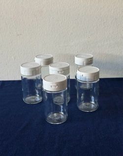 Pack of 6 Glass Spice Jars