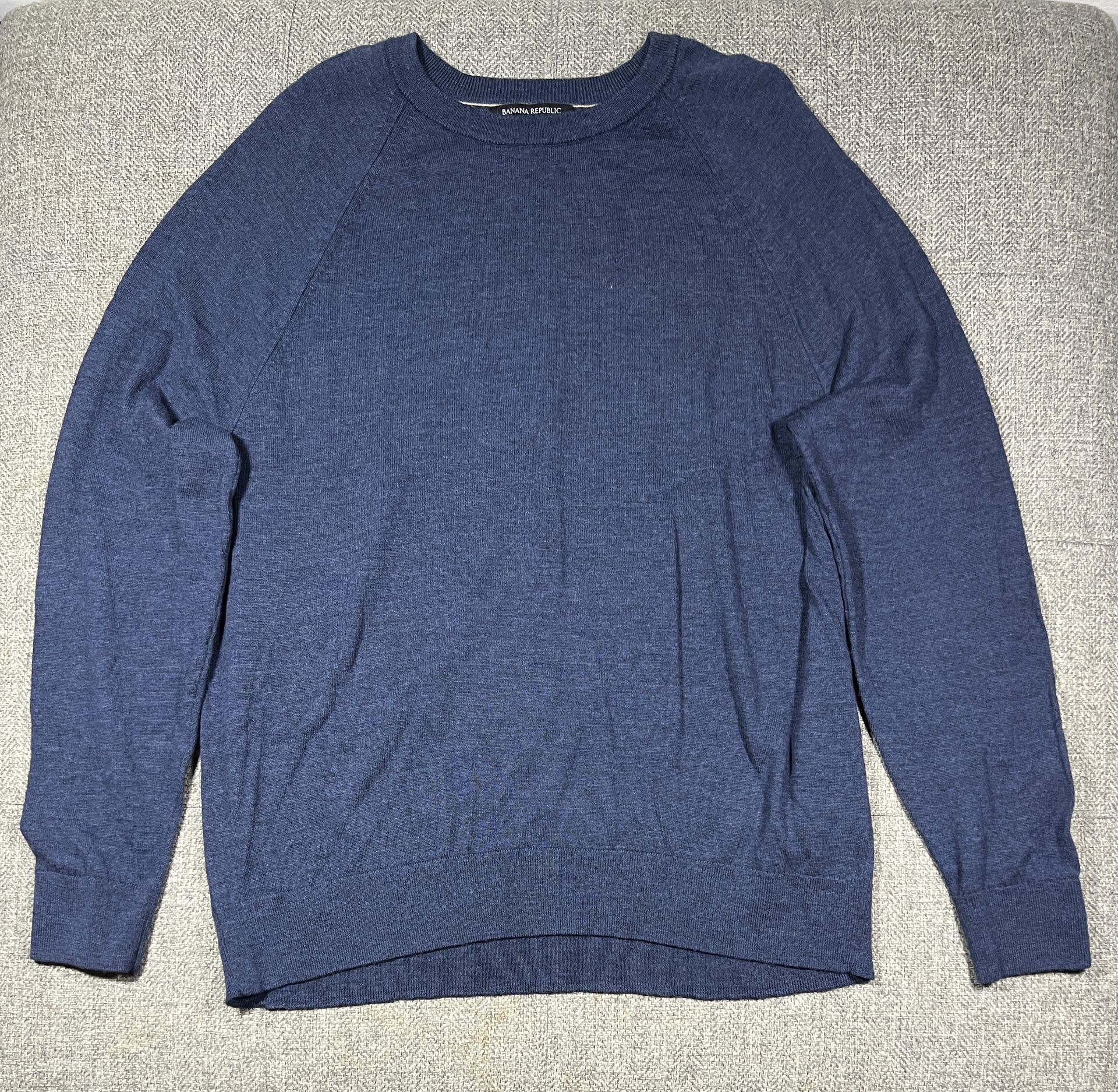 Banana Republic Baruffa Merino Wool Blue Sweater Men's Size Xl