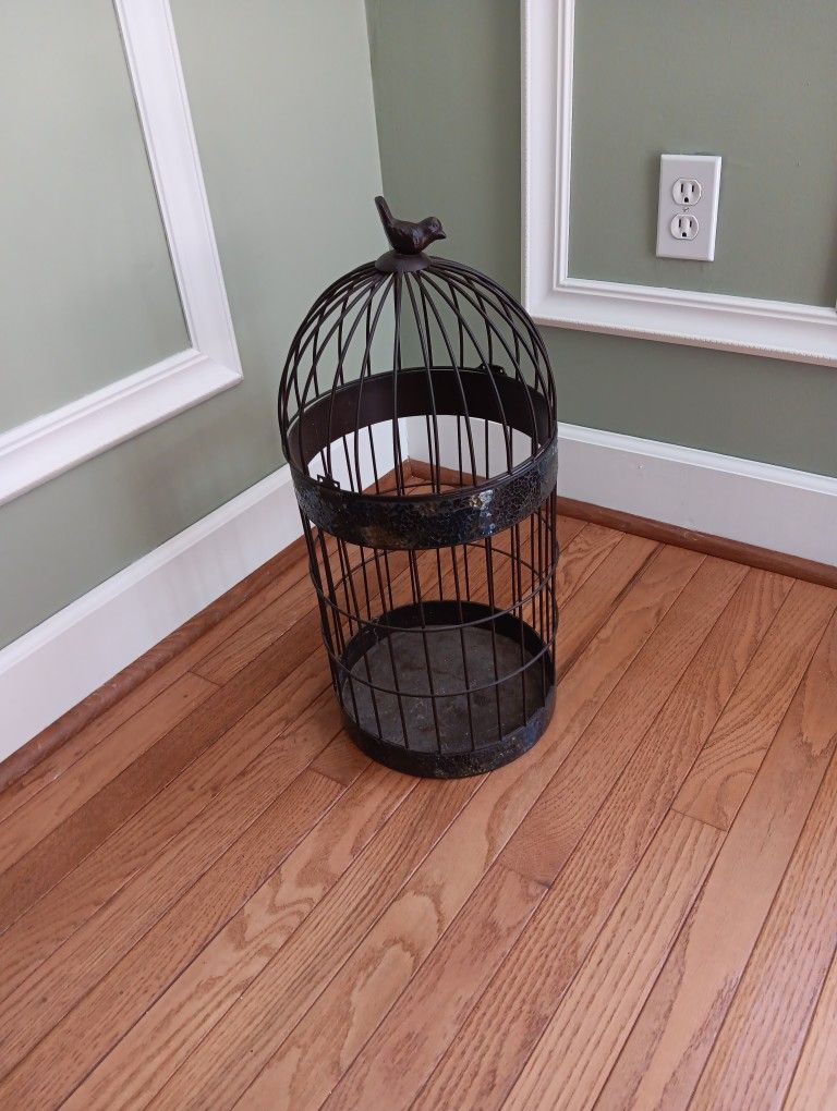 Decorative Bird Cage Metal Decor 22" Tall