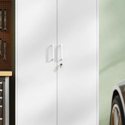 Garage storage with lock and keys