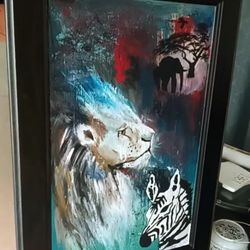 Wood Wall Decor Acrylic Painting 