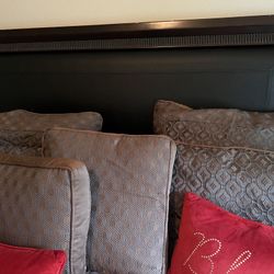 Queen Bed Frame and Wall decor 