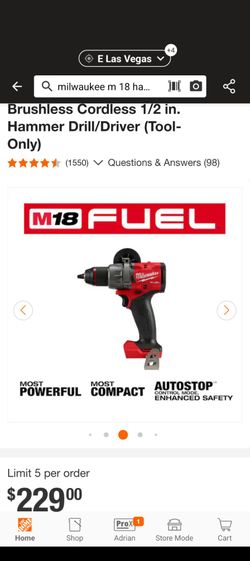 Milwaukee hammer drill tool only $120