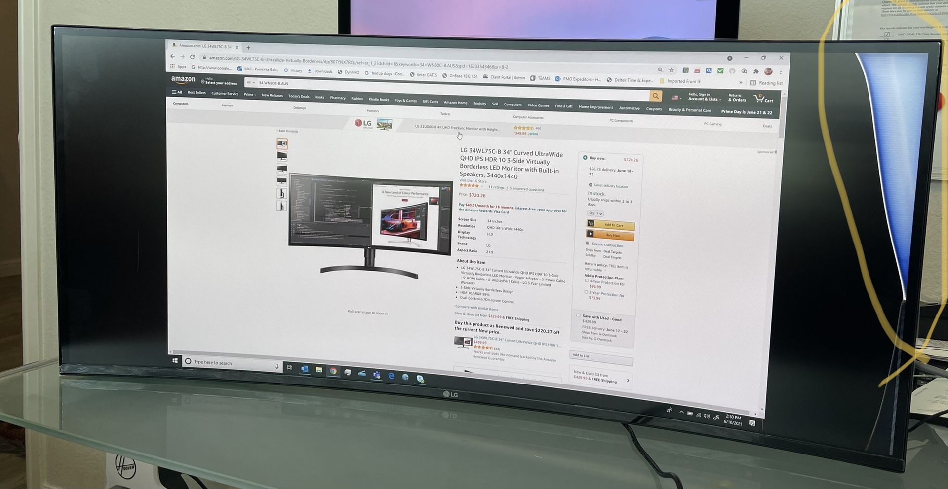 LG UltraWide 34 WN80C Gaming Monitor