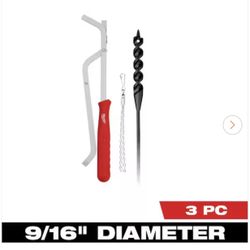 Milwaukee 9/16 in. x 54 in. Cable Auger Bit and Placement Set (3-Piece)