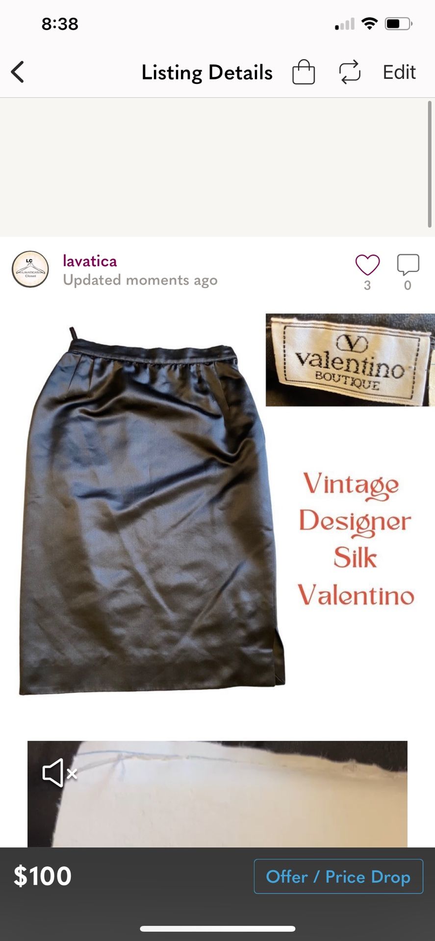 Vintage early 1980s Valentino Boutique liquid shine gunmetal grey silk pencil skirt GRUPPO made in Italy