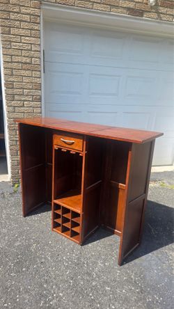 Folding Wine Cabinet / Home Bar Cabinet – Expands for Entertaining