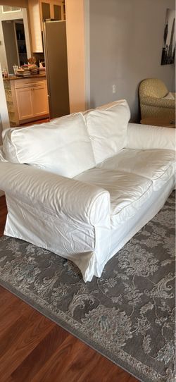 IKEA EKTORP White Slipcovered Two-Seat Sofa