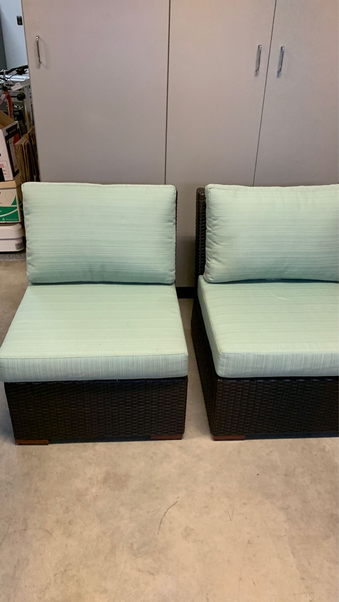 New outdoor chairs with cushions