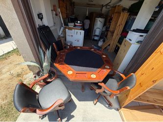 Poker table and chairs