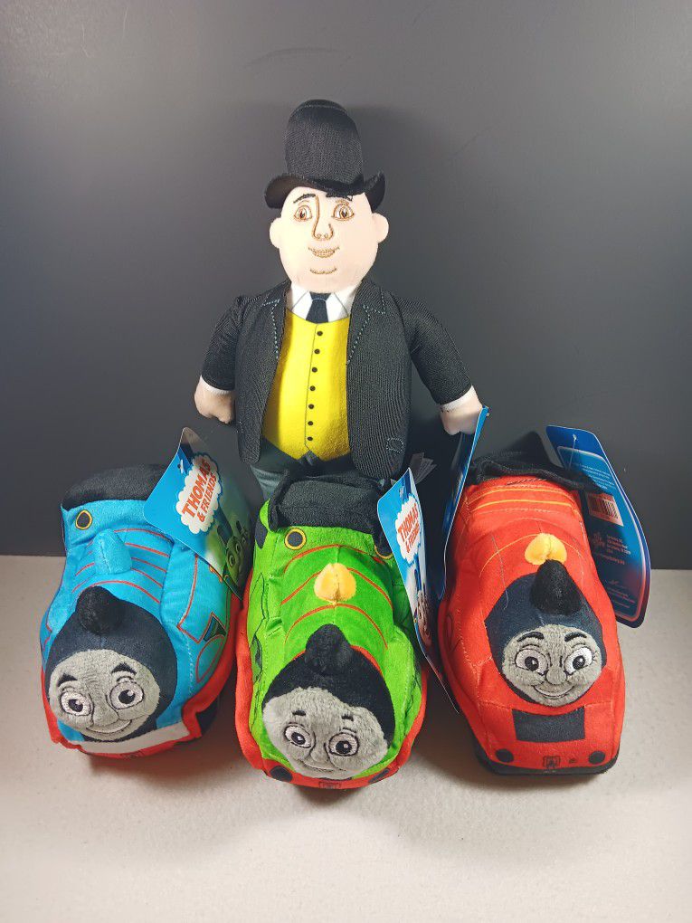 Thomas The Train & Friends Plush Set of 4 New Tag Blue Red Green Topham