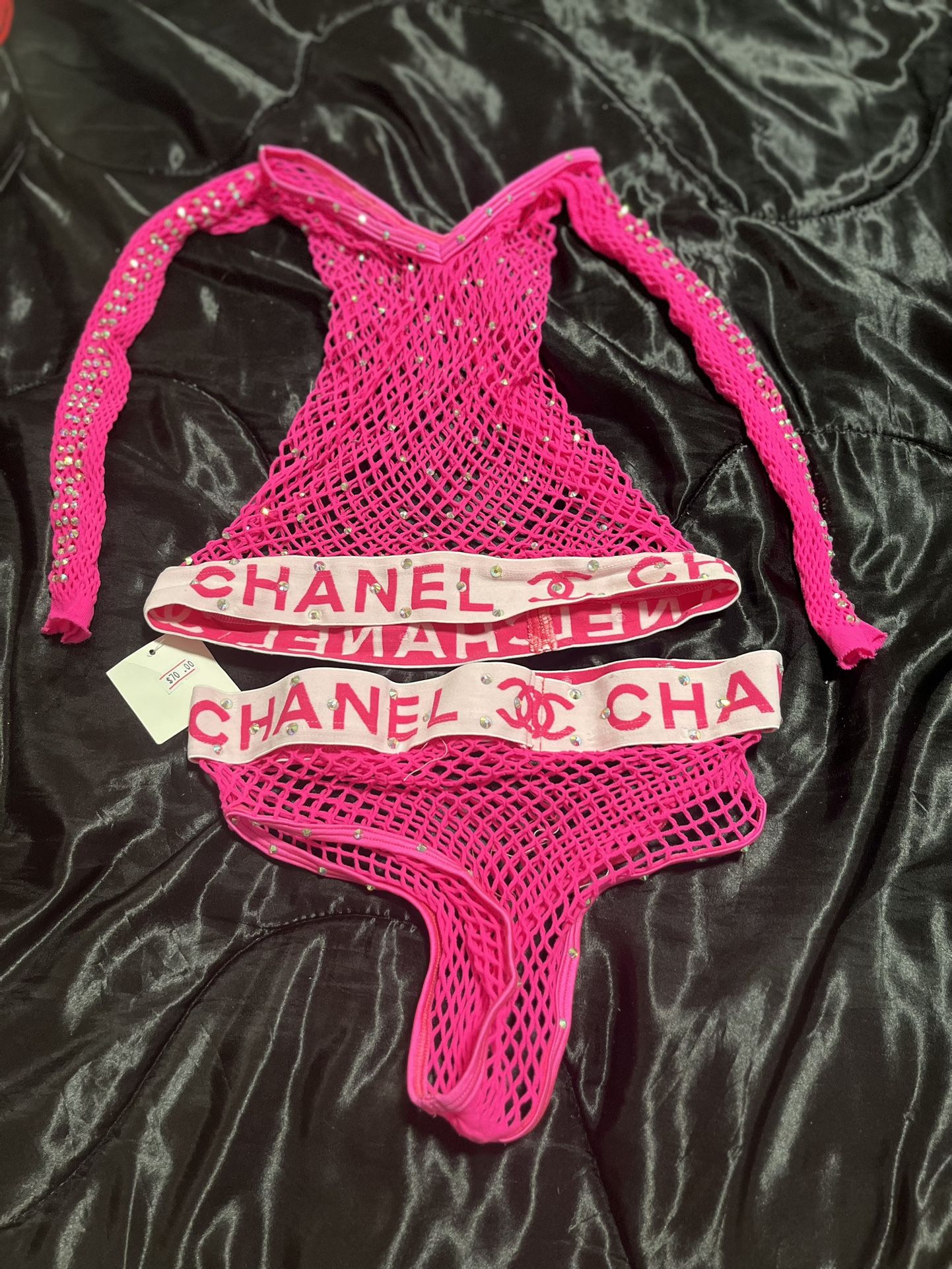 Two Piece “Chanel” Fishnet Outfit