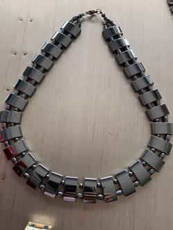 Charcoal stone necklace