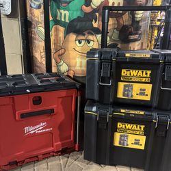 Milwaukee Pack out Dewalt Tough system 
