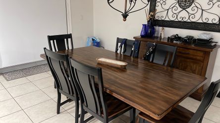 Dinning Room Table, Chairs and Cabinet