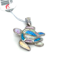 925 Silver Multi Color Turtle Pendant 3.20g 166643/4