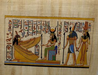 Hand-Painted Ancient Egyptian Papyrus 12”x16”