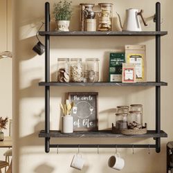 Floating Pipe Shelving, 31.5" Kitchen Shelves For Sale $39.00 50%+ OFF Retail $79.98 NEW IN BOX