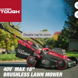 Hyper Tough 40V 18-inch Battery Powered Brushless Push Mower Kit, HT13-