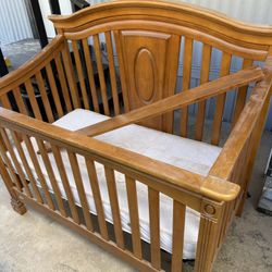 Brown Wood Crib 