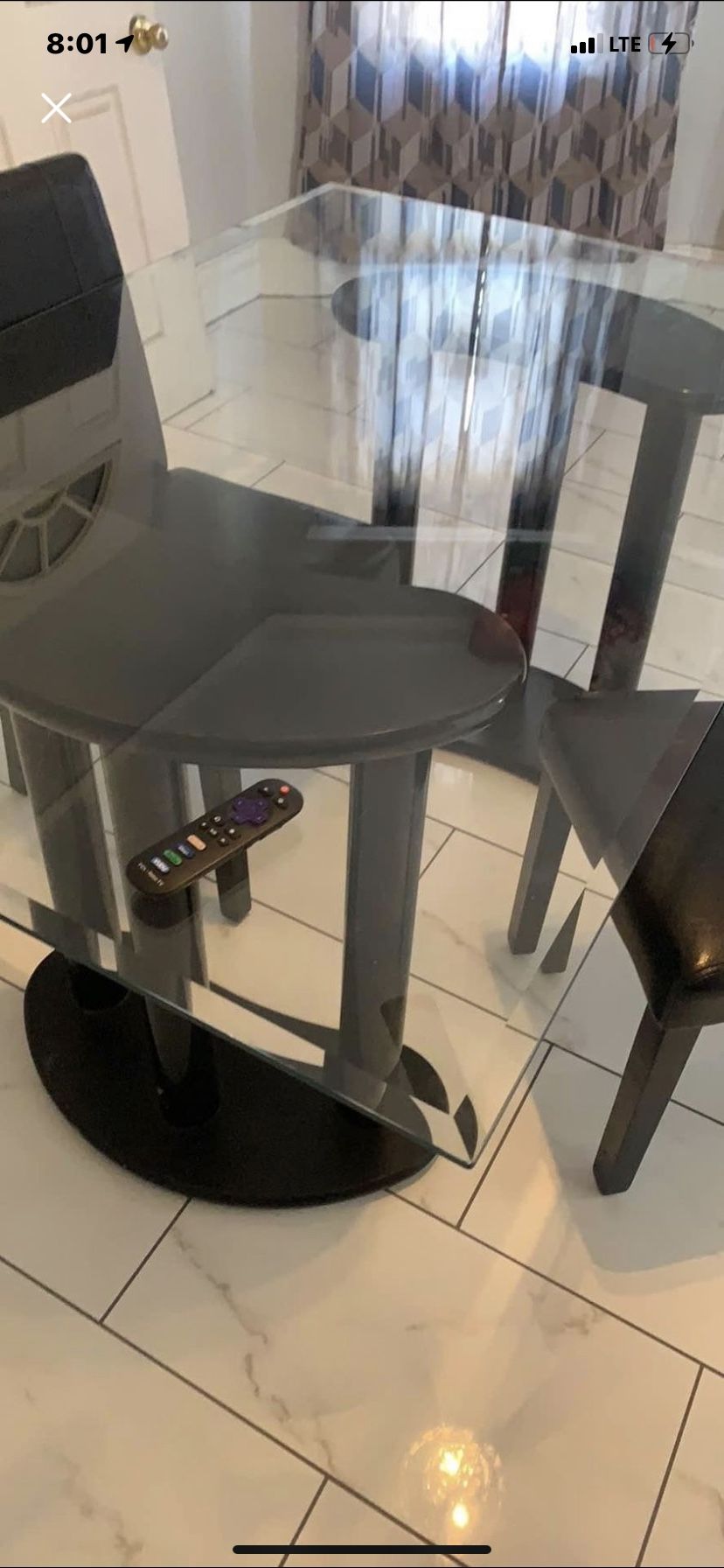 Heavy Long Glass Table Witout Chairs Table Only