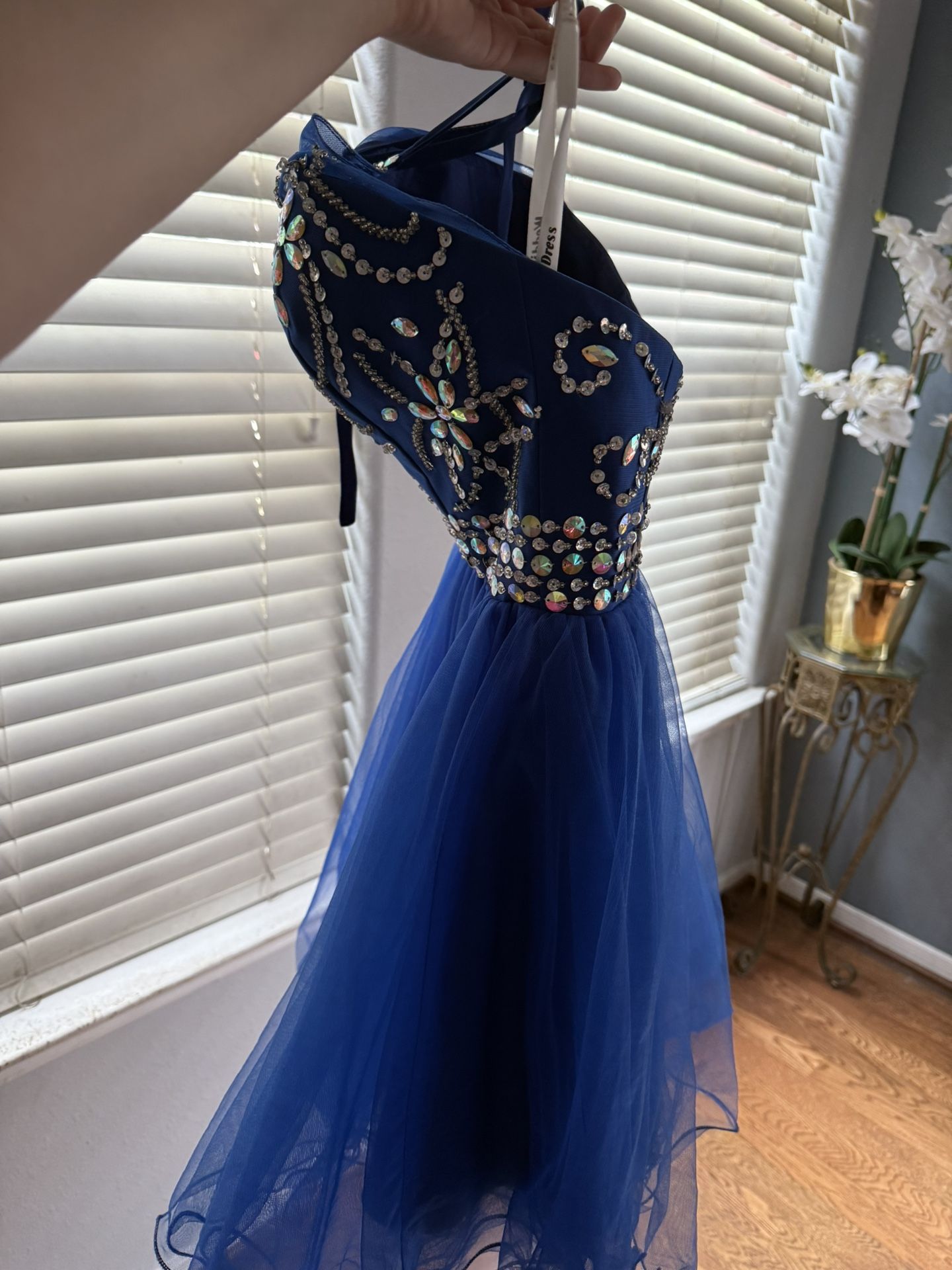 Short Royal Blue Rhinestone Dress Prom Formal ware Dresses Short Royal Blue Rhinestone Dress Prom Formal ware Dresses