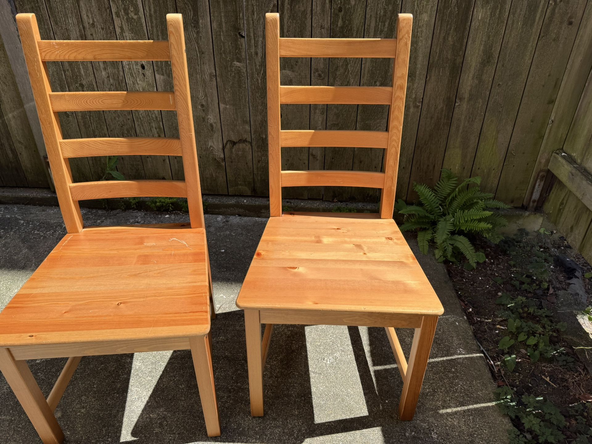 IKEA LADDER BACK DINING CHAIRS X2