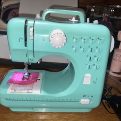 Máquina de coser portátil, máquina para principiantes con mesa de coser, mini máquina de coser peque