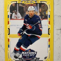 2025-26 O-Pee-Chee - 4 Nations Face-Off J.T. Miller #523 Yellow Border