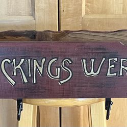 Rustic Wooden Christmas Stocking Hanger Box - 32"