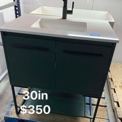 30in Bathroom Vanity With Top And Faucet
