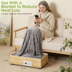 Wooden Under Desk Foot Warmer – Fast Heating Foot & Leg Heater