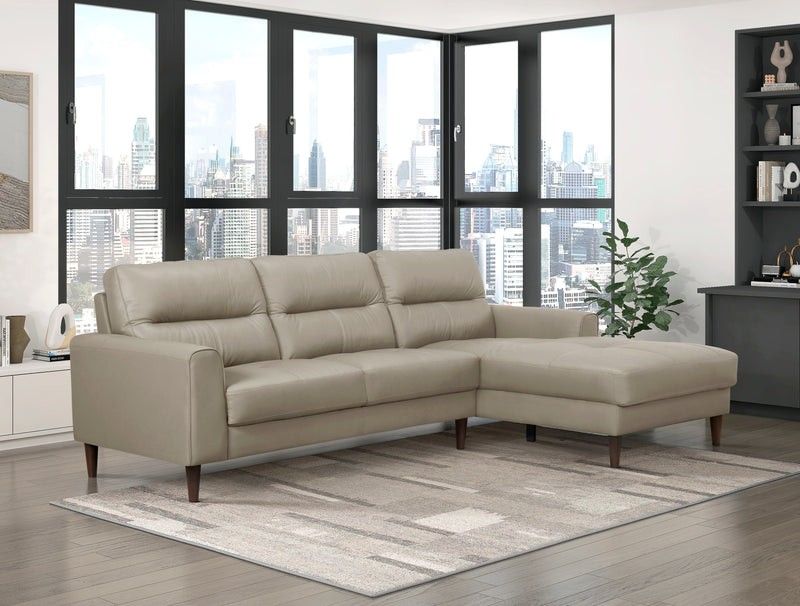 Leather 2-Piece Sectional with Right Chaise(New)