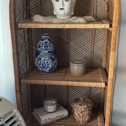 Wicker Bookshelf/ Plant Stand