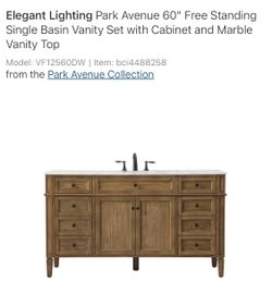 Unopened 60” Bathroom Vanity