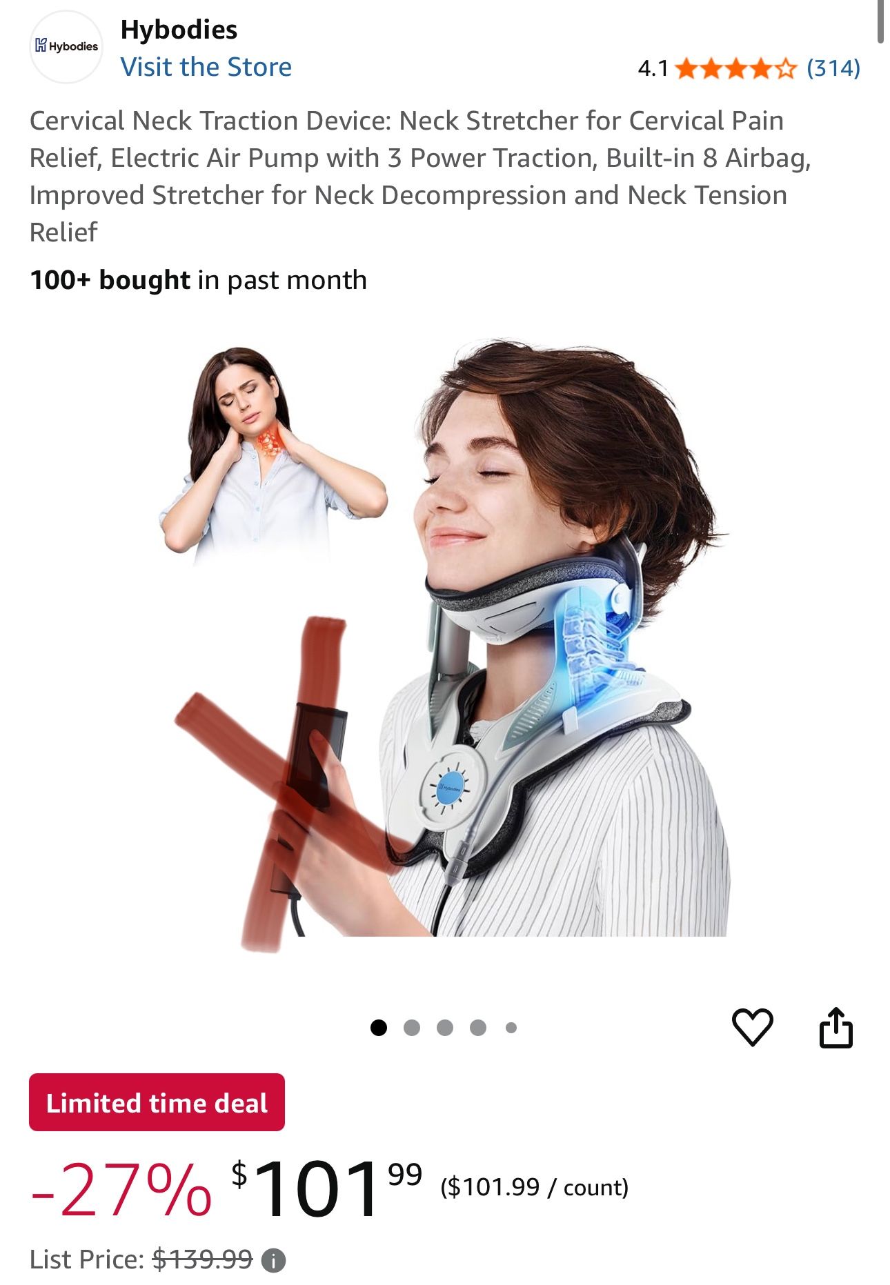 Cervical Neck Traction Device: Neck Stretcher for Cervical Pain Relief No Remote