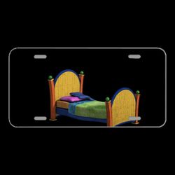 License Plate Novelty Car Front Bed Pillow Zudeck Wooden Bed Rest