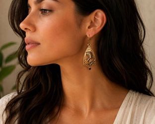 Vintage Estate Rose Gold Nefertiti Earrings