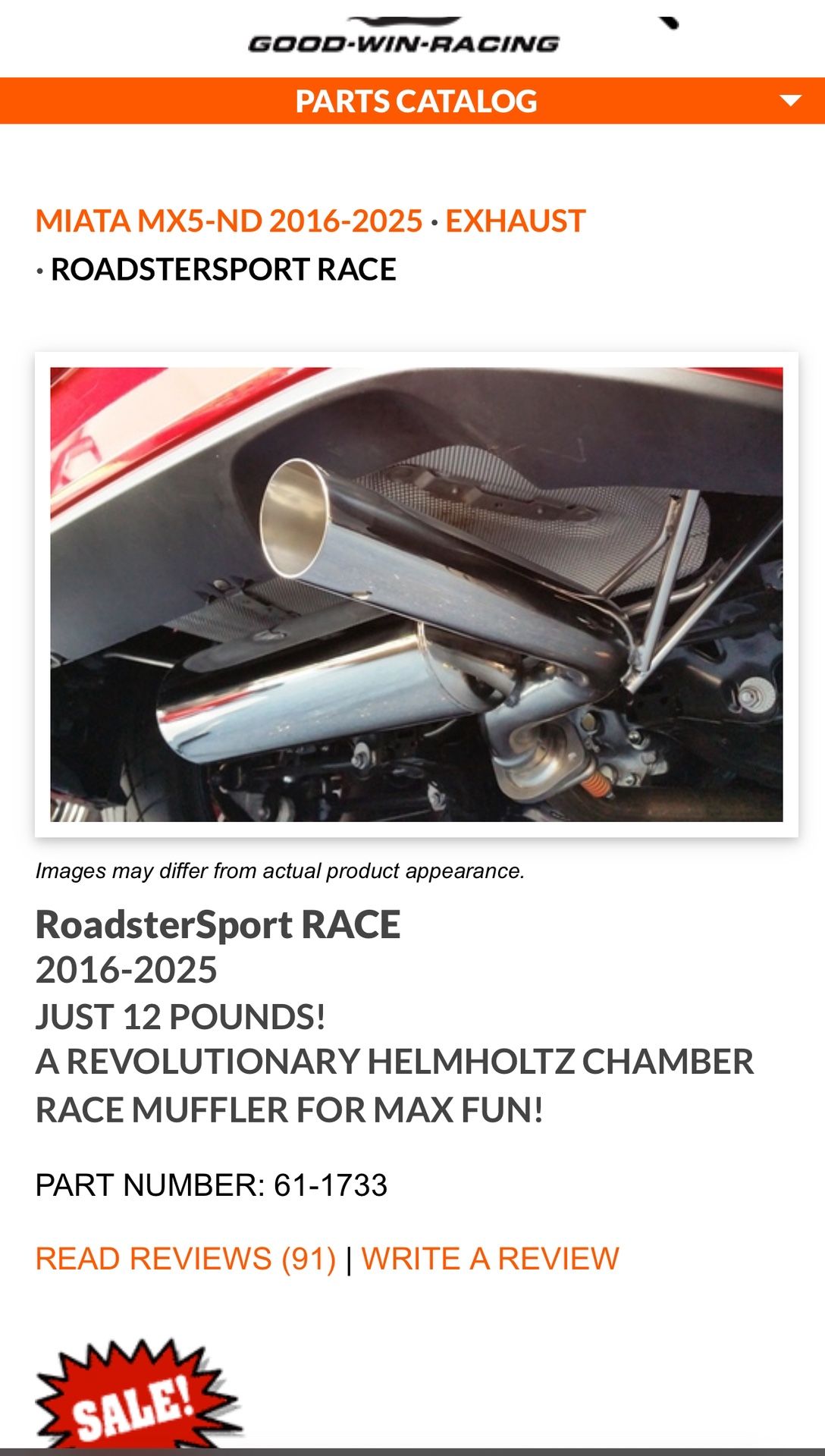 Good Win Roadster Sport Race Exhaust