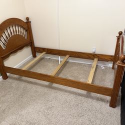 Solid wood twin bed frame