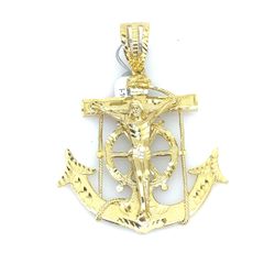 14KT Yellow Gold XL Anchor Jesús Pendant 31.86g I-1024