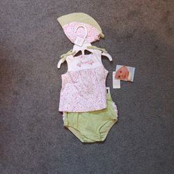 3 Piece Baby Girl Summer Outfit. New With Tags.