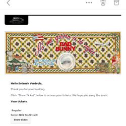 Bad Bunny Concert Ticket August 16 (1)