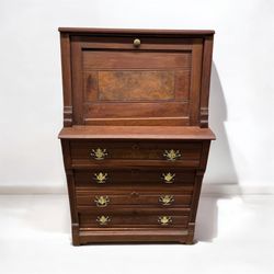 Antique Solid Oak Drop Down Desk