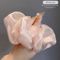 Pinky satin hair elastic