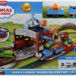 Thomas & Friends Load & Launch Barrel Delivery Set by Fisher-Price & Classic Motorized Toy Train