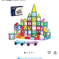 Magnetic Building Tiles Set with 2 Cars